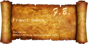 Francz Bence névjegykártya